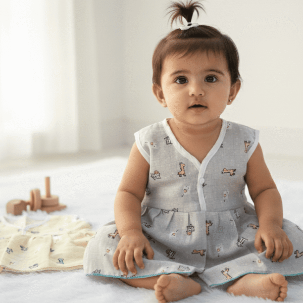 Muslin Frock Button