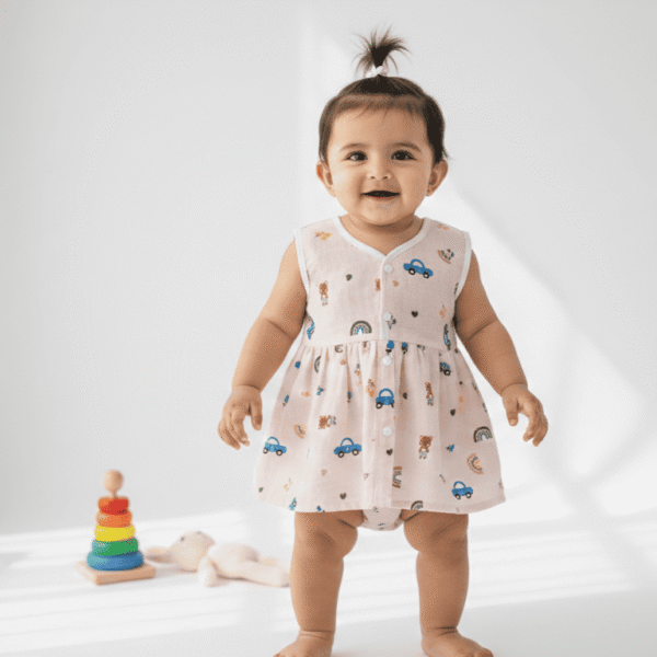 Muslin Frock Button